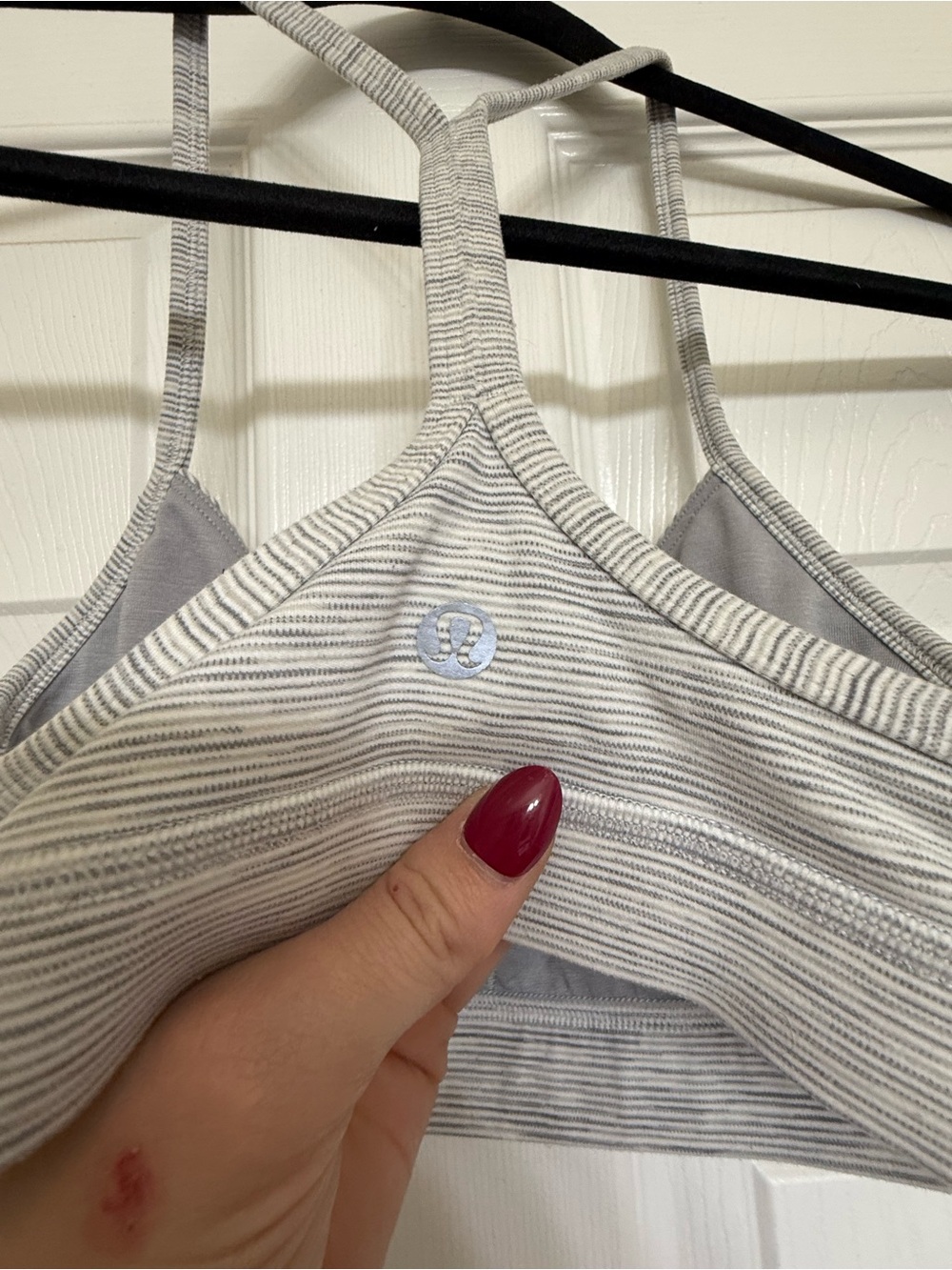 lululemon athletica Light Gray Striped Supportive Bra - Picture 3 of 5